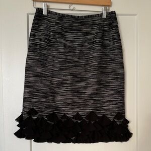 Lafayette 148 New York Black and Gray Pencil Skirt